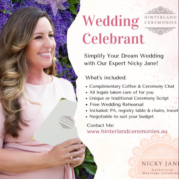 Nicky Jane - Authorised Civil Marriage Celebrant - Hinterland Ceremonies