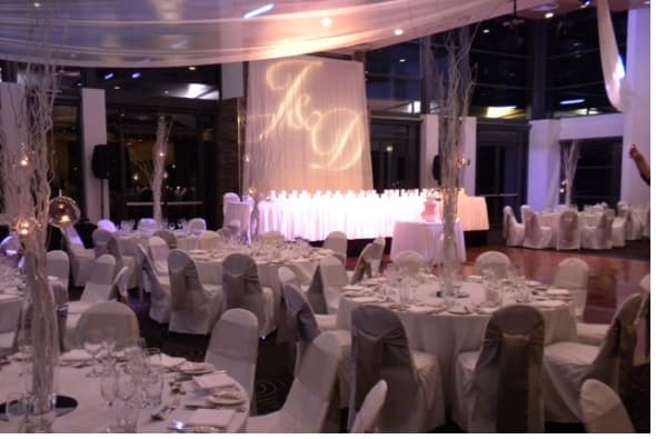 Bride and Groom Initials using Impact AV lighting