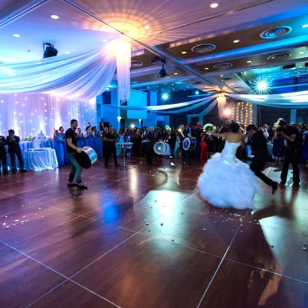 bride and groom entry