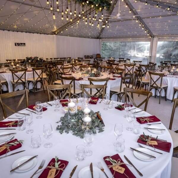 Wood Chairs Round Tables