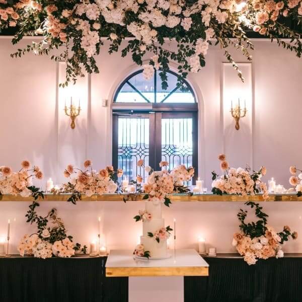 Hanging Florals & Bridal Table