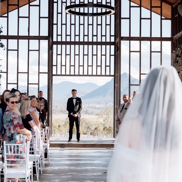 Kooroomba Vineyards Wedding Entrance with Live Violinist