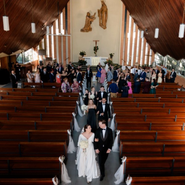 Brisbane Wedding in Church with violinist playing exit song