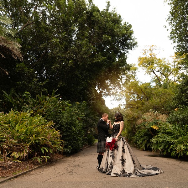 Couple photo at Adelaide Botanical Gardens