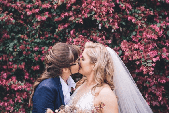 Two beautiful brides having a Spring Wedding