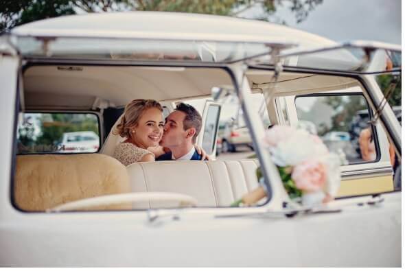 Kombis4u Adelaide Wedding - Cheeky Kiss at Maximilians