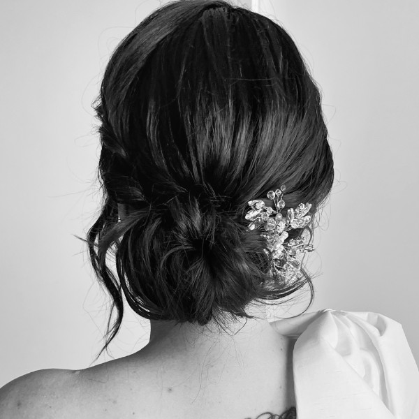 Bridal textured low bun
