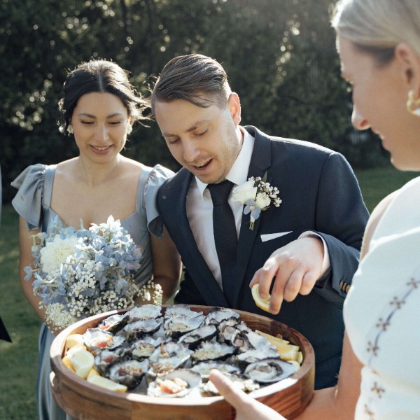 oysters during canape service