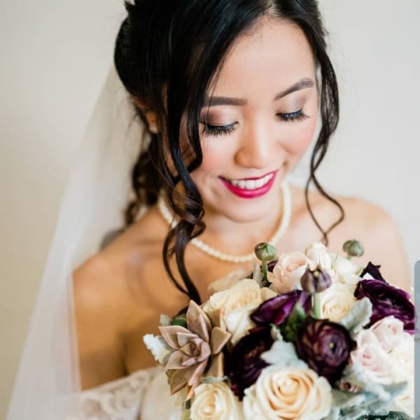 Christina was very happy with her hair and makeup!