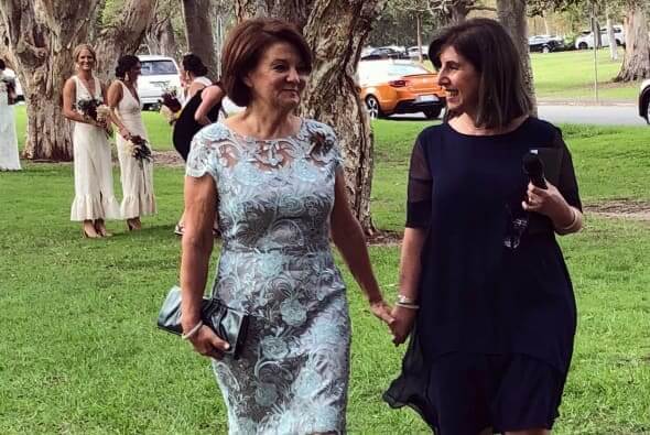 A lovely moment ~ Escorting the beautiful Patricia, Mother of the Bride, to her seat.