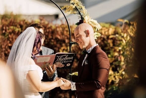 intimate back yard wedding