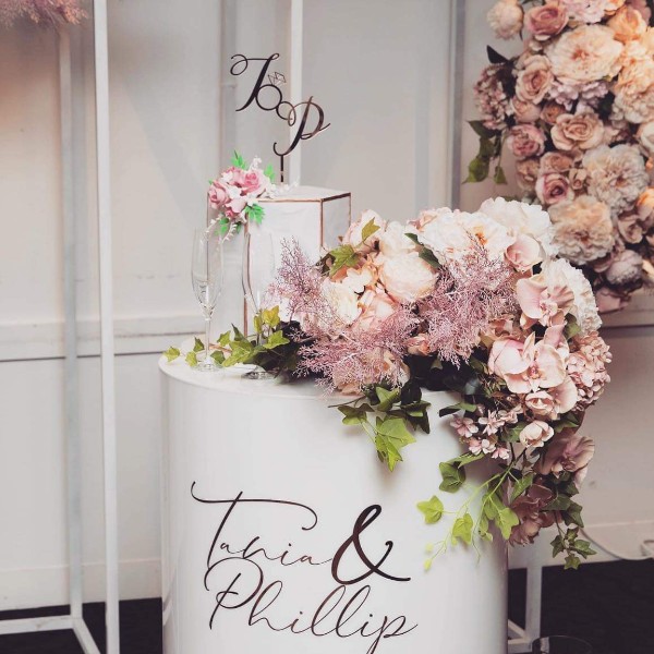 grey marble with handpainted rose gold