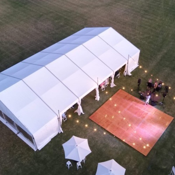 Outdoor dance floor on a balmy evening