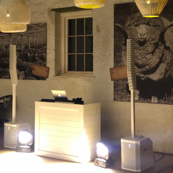 All White Wedding DJ Setup