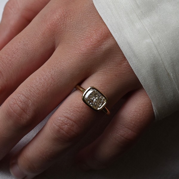 Bezel-Set-Cushion-Diamond-Ring