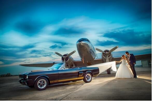 Mustangs in Black 1966 Shelby GT350H Convertible Mustang at Essendon Airport with the Gooney Bird. Photo by Euro Photography.
