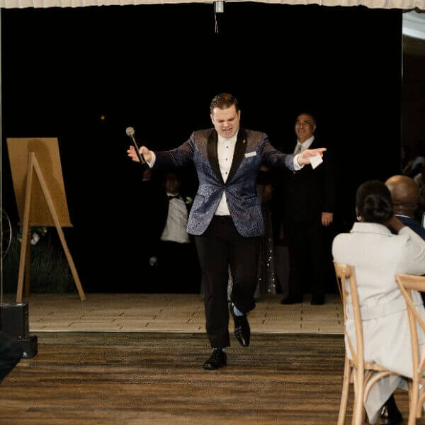 Nathan Cassar MC Enters In a Big Way To Hype The Crowd For The Bridal Entrance