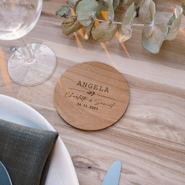 Engraved Wooden Coaster
