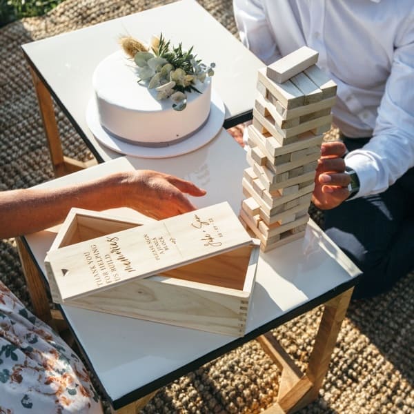 Engraved Wooden Jenga Game Guest Book