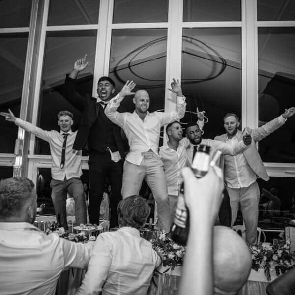 Letting loose and dancing on the bridal table @ Ottimo House