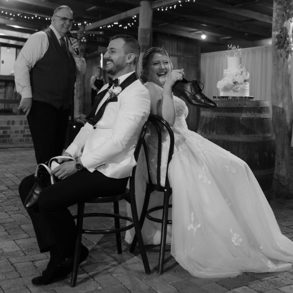 Wedding Shoe Game with Amber and Chris