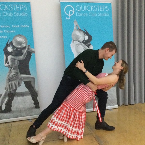 couple does dip at studio