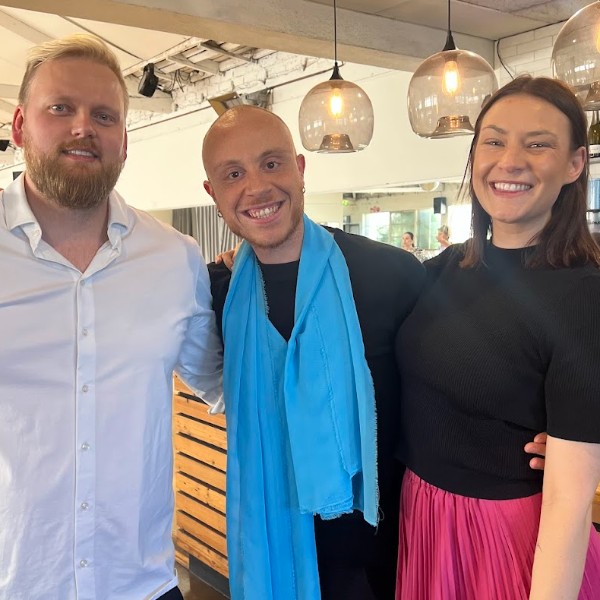 wedding couple with teacher