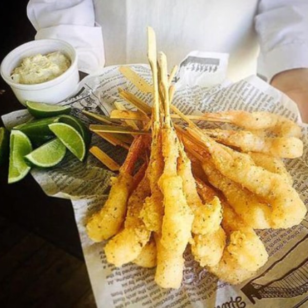 S+P King Prawns w Green Olive Aioli