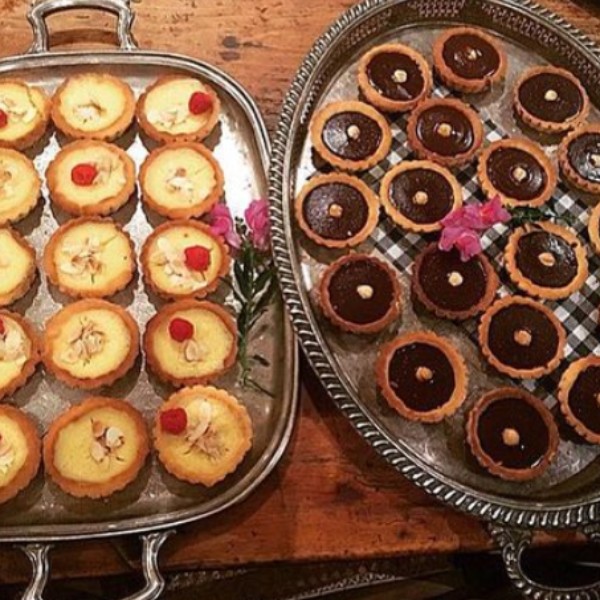 French Baked Lemon Tart / Bitter Chocolate Tarts w Salted Caramel + Hazelnut