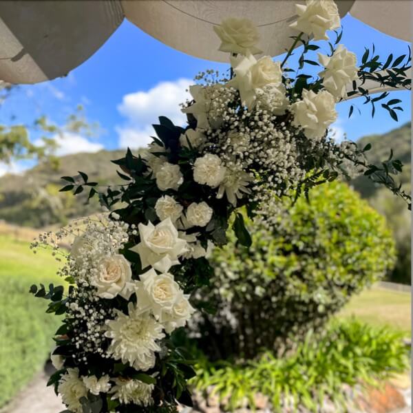 White and green arbour