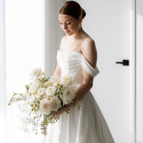 White on white bouquet