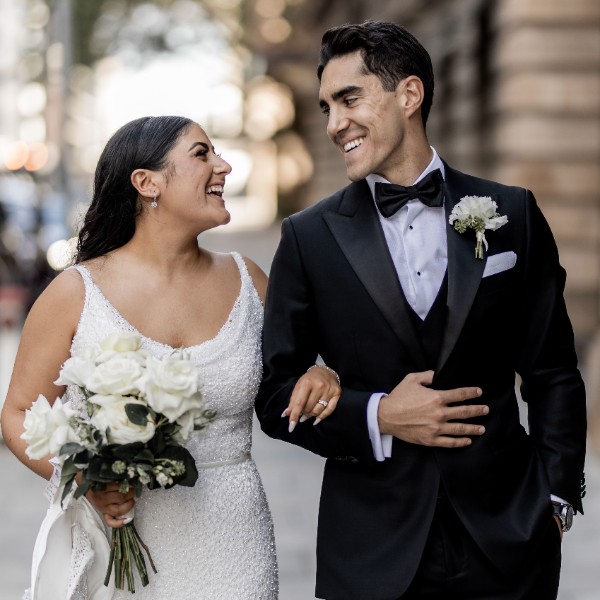Isabella & Yianni outside Adelaide Town Hall