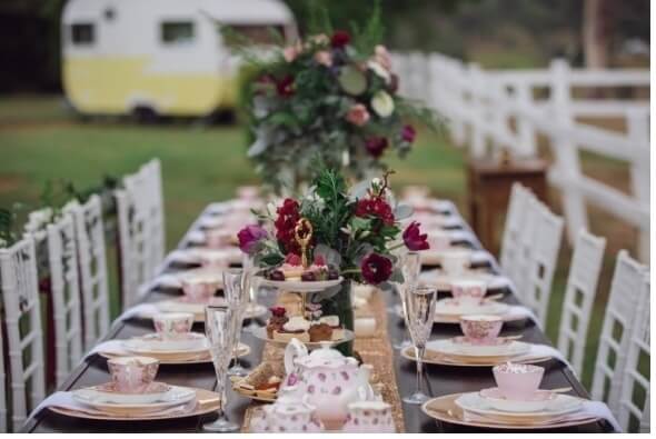 Reception tabe set up