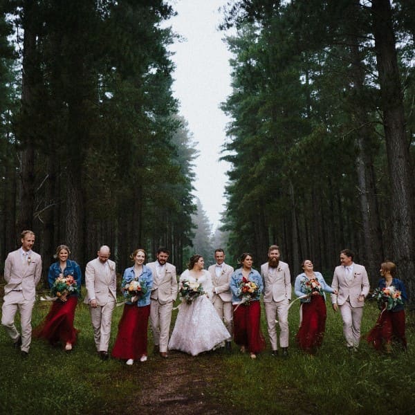 Wedding party at Kuitpo forest.