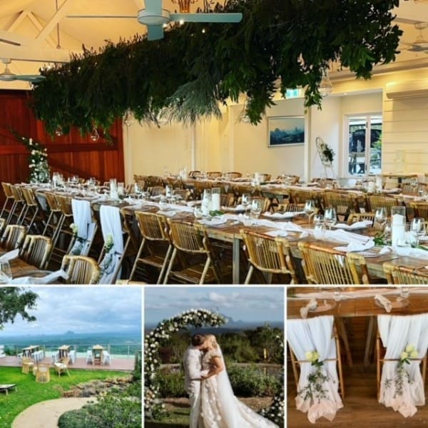 Maleny Wedding with waterfall greenery & custom arbour