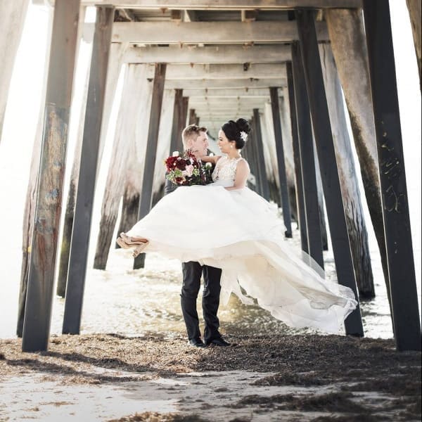 Wedding Photo Under Jetty