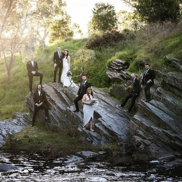Bridal PArt on Rocks