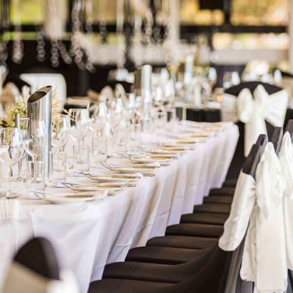 Dimples Restaurant set for a wedding!