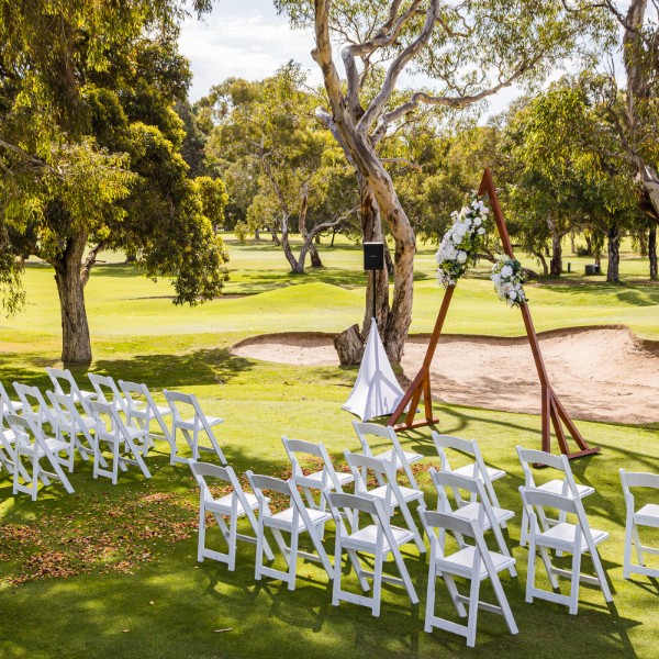 Ceremony facing the bunker at Tea Tree Gully Golf Club