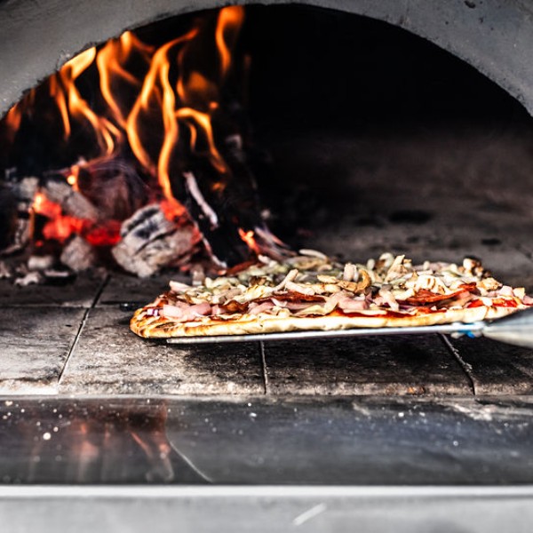 Pizzas are freshly cooked onsite