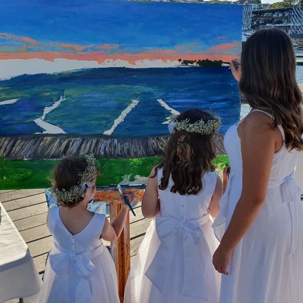 Bridesmaids adding their touch