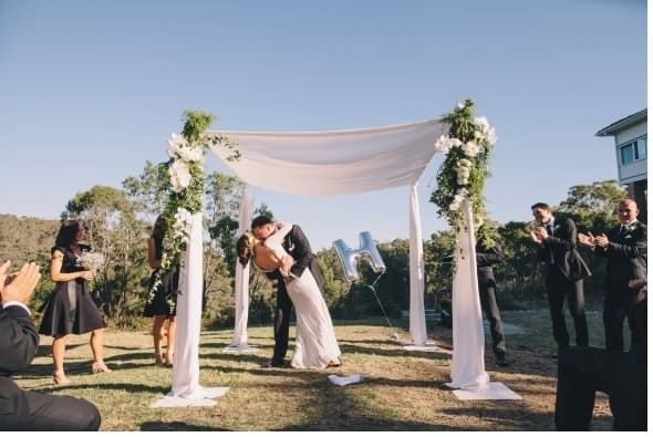 Standard Canopy with white draping