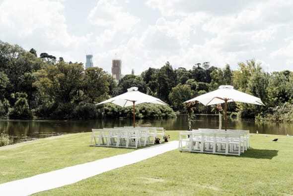 Ceremony set up at The Royal Botanic Gardens