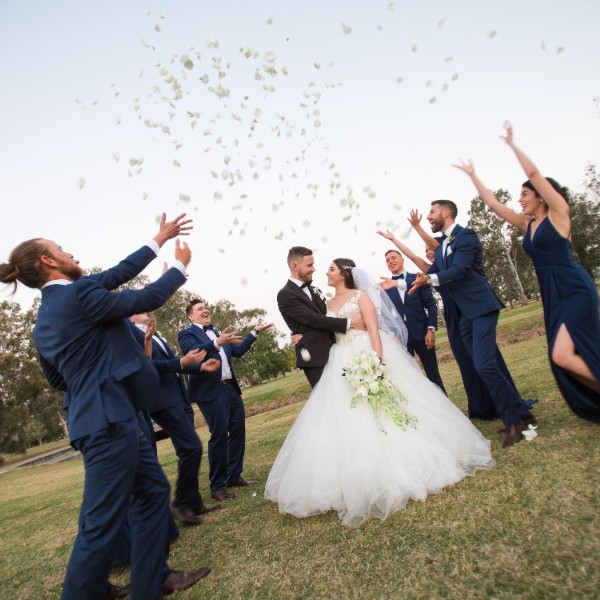 Bridal party course photos