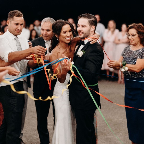 Celebrations under the festoon lights